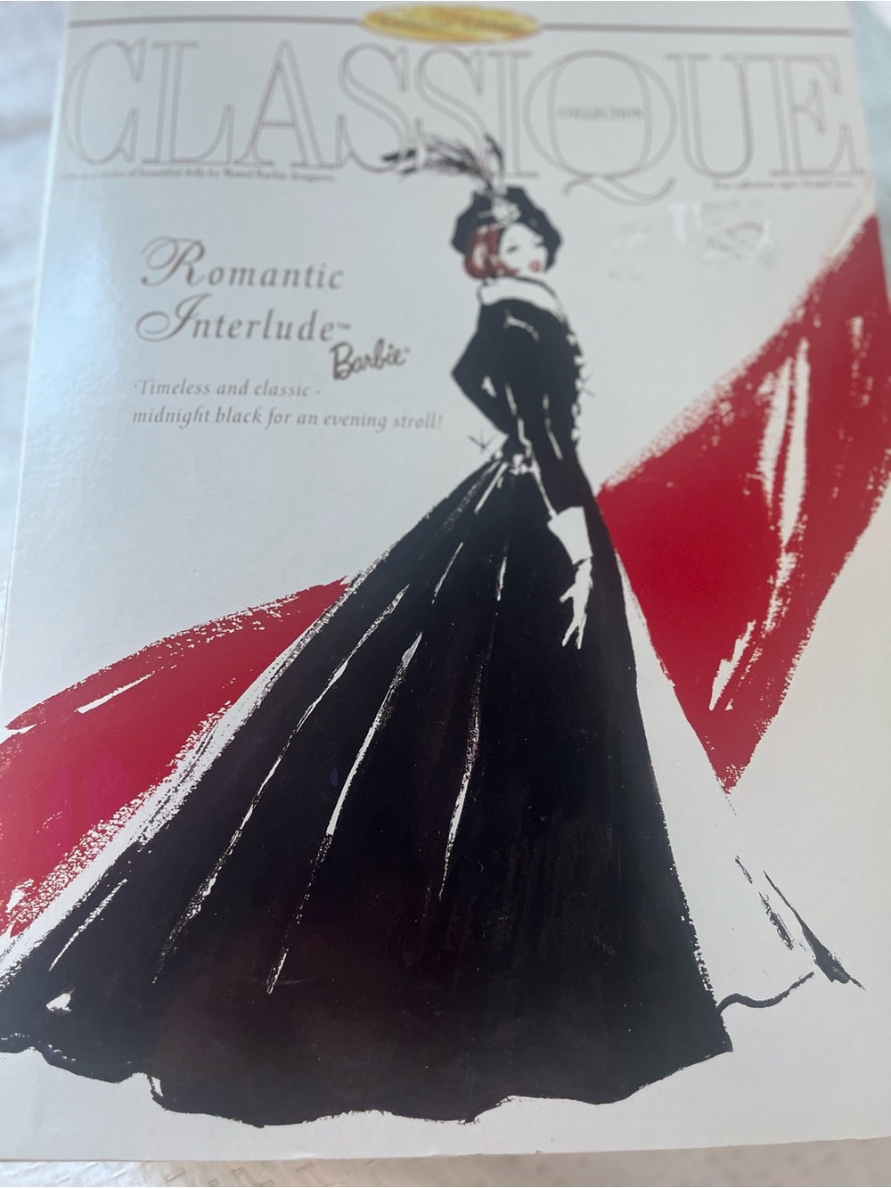 Barbie Classic Romantic Interlude Black & Red Illustration Gown